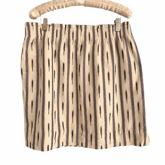J. Crew Factory Ikat Skirt Navy and Ivory Cotton - Picture 1 of 7